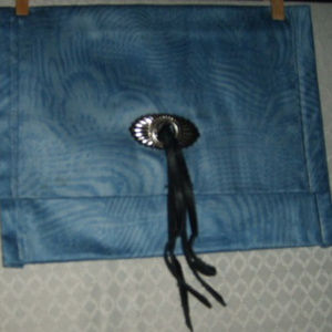 Cosmetic Case/Clutch Blue With Concho Artisan NWOT